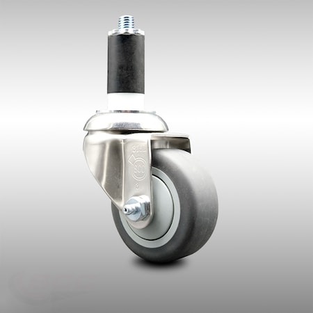 Service Caster 3.5 Inch 316SS Thermoplastic Rubber Swivel 1-3/8 Inch Expanding Stem Caster SCC SCC-SS316EX20S3514-TPRB-138